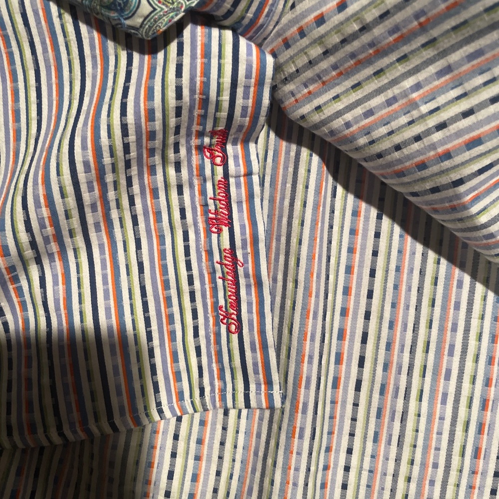 Robert Graham Flip Cluff Multi Color Stripes Pais… - image 5